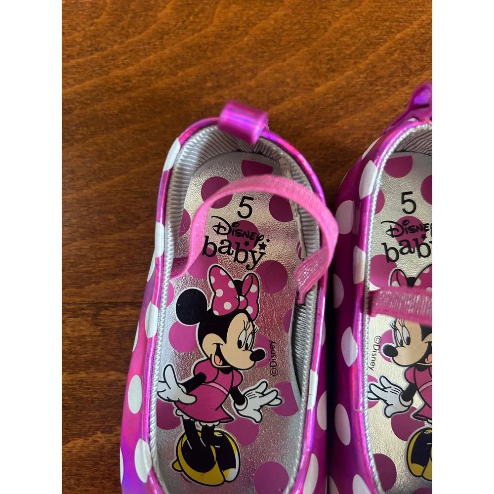 Disney Baby Minnie Mouse Pink Polka Dot Ballet Flats Toddler Girls Size 5